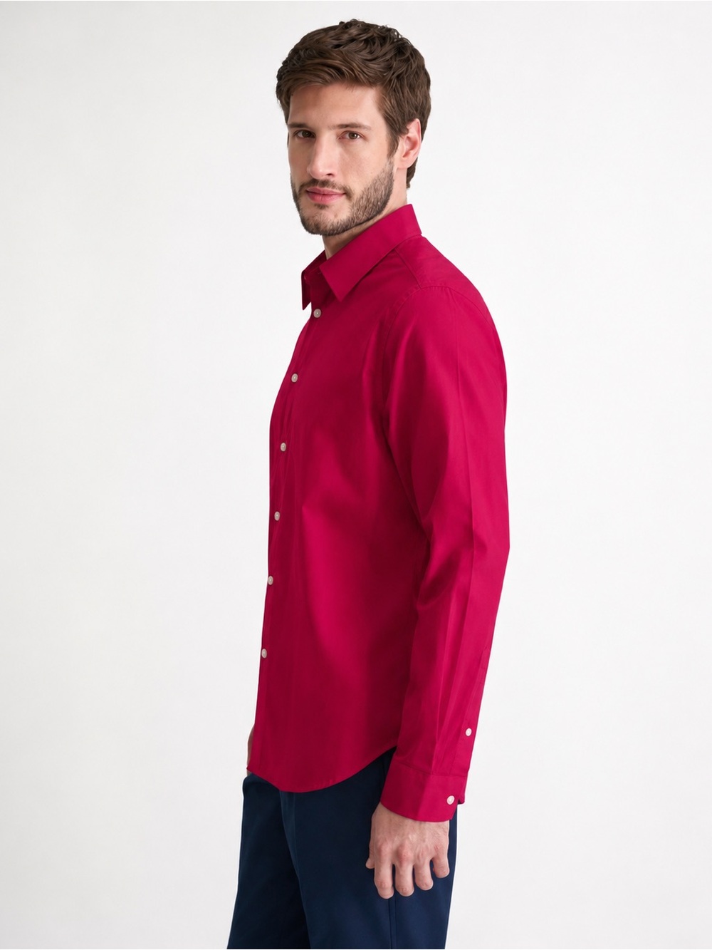 DKNY Blood Orange Button Front Dress Shirt Large Long Sleeve Designer Career